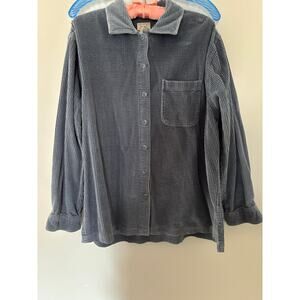 Vintage LL Bean Blue Women’s Soft Corduroy Button Up Large